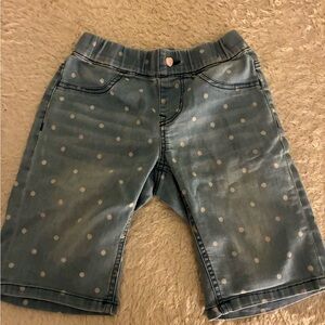 Kids Blue Polka Dot Denim Shorts